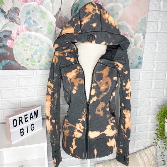 lululemon athletica Jackets & Blazers - Lululemon Custom Bleached Grey Scuba Hooded Jacket